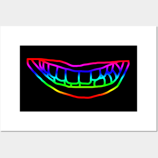 Rainbow Minimal Lips Line Posters and Art